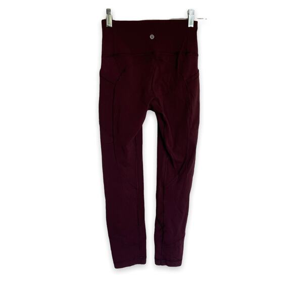 Lululemon Cassis Berry Wine Leggings Crops Size 4 - Picture 2 of 7